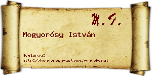 Mogyorósy István névjegykártya
